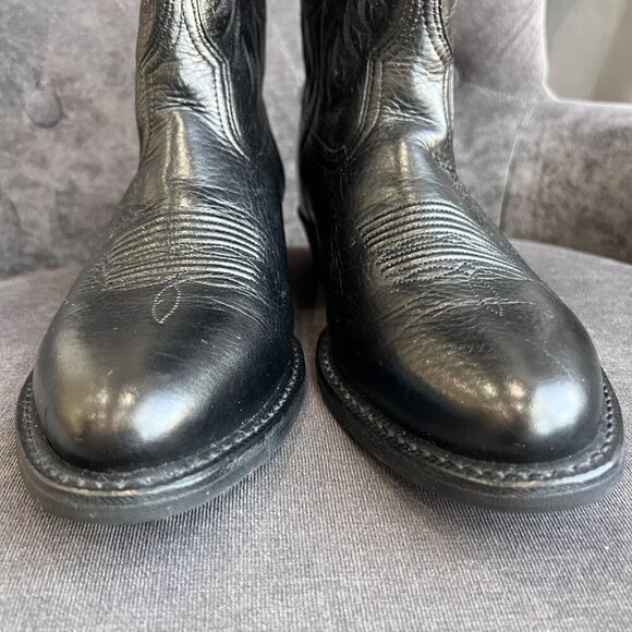 Ariat Heritage R Toe Western Cowboy Boots – Black Deertan Leather Men’s Size 9D - Picture 4 of 11